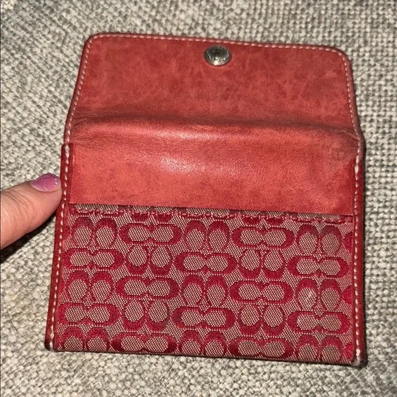 Coach Red Key & Card Holder - Picture 3 of 5
